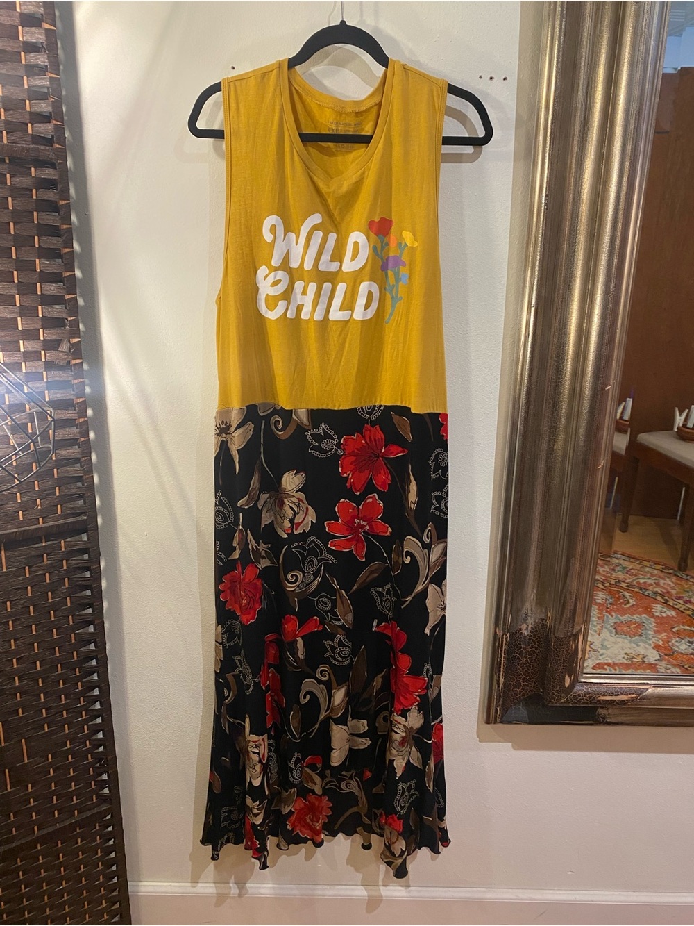 Wild Child Yellow & Black Floral Sleeveless Maxi Dress